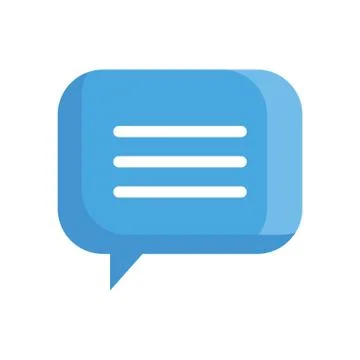 Chat message in speech bubble, on white background in rectangle shape Stock Illustration