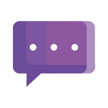 Chat message in speech bubble, on white background in rectangle shape Stock Illustration