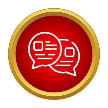 Chat message speech bubbles social communication button Stock Illustration