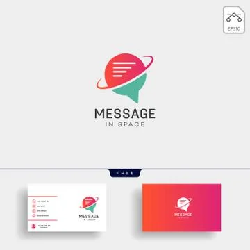 Chat, Message, speech, Conversation logo template with business card Stock Illustration