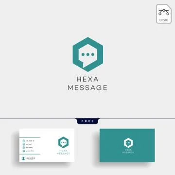 Chat, Message, speech, Conversation logo template with business card Illustrazione stock