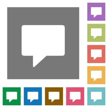 Chat message square flat icons Stock Illustration