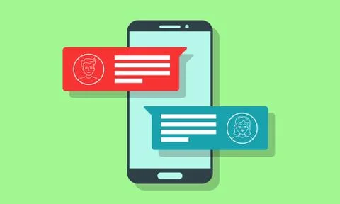 Chat message vector messenger text notifications Stock Illustration