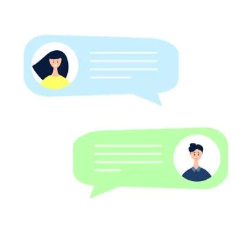 Chat messages between men and women Stock Illustration