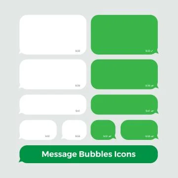 Chat Messages Bubbles Icon Set Social Media Stock-Illustration