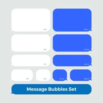 Chat Messages Bubbles Icon Set Social Media Stock-Illustration