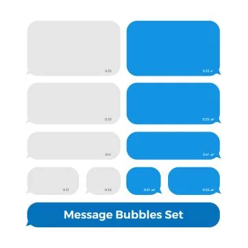 Chat Messages Bubbles Icon Set Social Media Stock Illustration