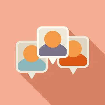 Chat messaging group icon flat vector. Social online Illustrazione stock