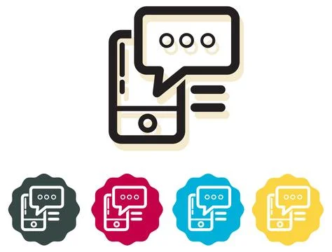 Chat on Mobile - Support Icon as EPS 10 File Stock Illustration