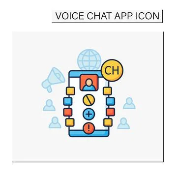 Chat moderator color icon Stock Illustration