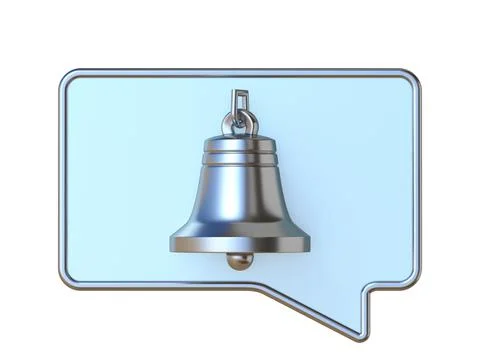 Chat notification bell icon 3D Stock Illustration
