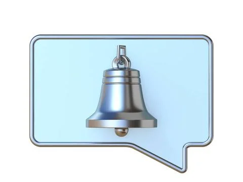 Chat notification bell icon 3D Chat notification bell icon 3D render illus... Stock Photos