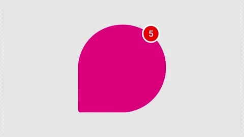 Chat Notification Counter with Message Icon Animation Video stock 342591931