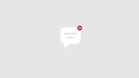 Chat Notification Counter with Message Icon Animation Video stock 342592322
