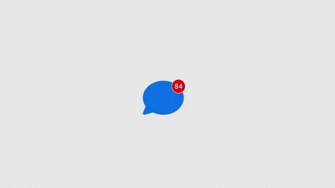 Chat Notification Counter with Message Icon Animation Stock-Footage 342592337