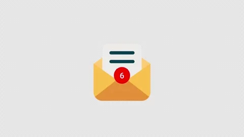 Chat Notification Counter with Message Icon Animation Video stock 342592348