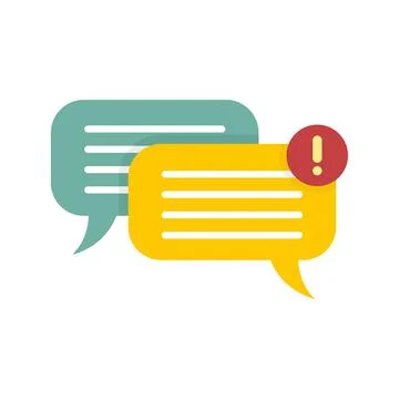 Chat notification icon flat isolated vector Illustrazione stock