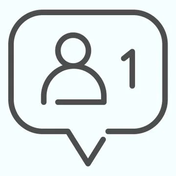 Chat notification line icon. Message from someone vector illustration isolated Stock Illustration