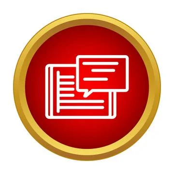 Chat notification message icon on red button Stock Illustration