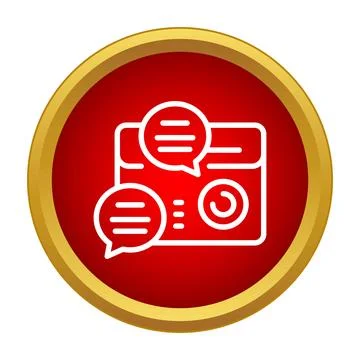 Chat notification messages on device screen icon Stock Illustration