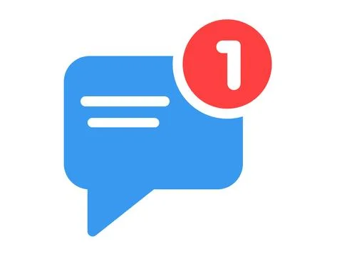 Chat notifications.. Like button and message notification.New Message, Dial.. Stock Illustration
