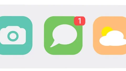 Chat Notifications Counting Up On A Smartphone Video stock 96043558