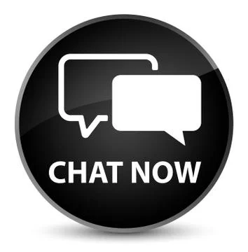 Chat now elegant black round button Stock Illustration