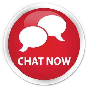 Chat now premium red round button Stock Illustration