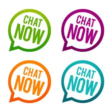 Chat now round Buttons. Circle Eps10 Vector. Stock Illustration