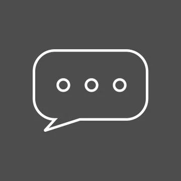 Chat or text messaging bubbles with dots line art icon apps and websites Stock-Illustration
