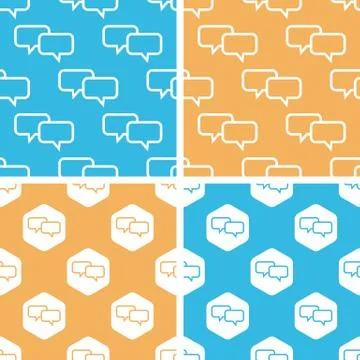 Chat pattern set, colored Stock Illustration