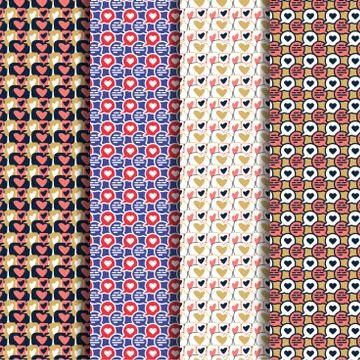 Chat pattern set. Hand draw Chat dialog speech clouds Cute Seamless pattern.  Stock Illustration