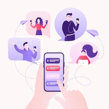 Chat people for concept design. Vector text. Business people teamwork. Social イラスト素材