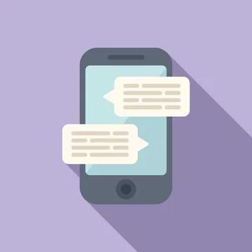 Chat phone icon flat vector. Bubble speech イラスト素材