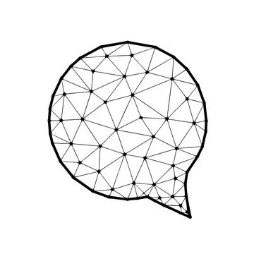 Chat polygonal vector icon isolated on white background. Stock Illustration