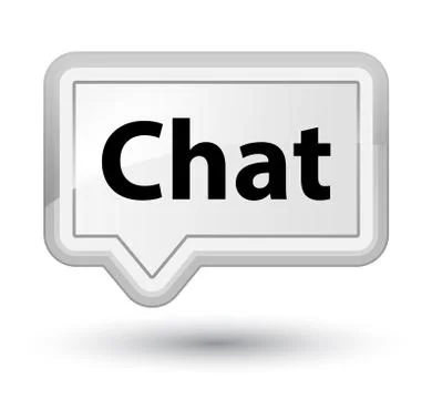 Chat prime white banner button Stock Illustration