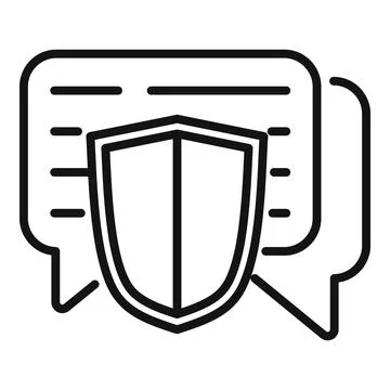 Chat privacy icon outline vector. Data information 스톡 일러스트