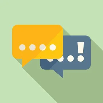 Chat problem solving icon flat vector. Business solution Stock Illustration