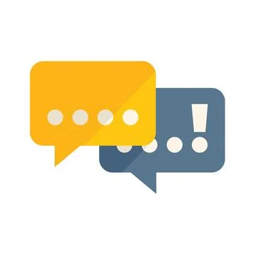 Chat problem solving icon flat vector. Business solution Stock Illustration
