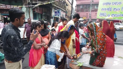 Chat Puja at Kolkata Stock Footage 147338551