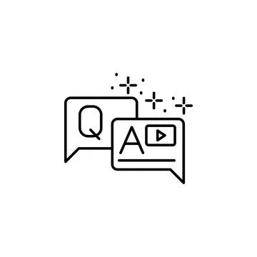 Chat, question, answer, video icon. Simple line, outline vector of online Stock Illustration