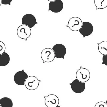 Chat question icon isolated seamless pattern on white background. Help speech 스톡 일러스트