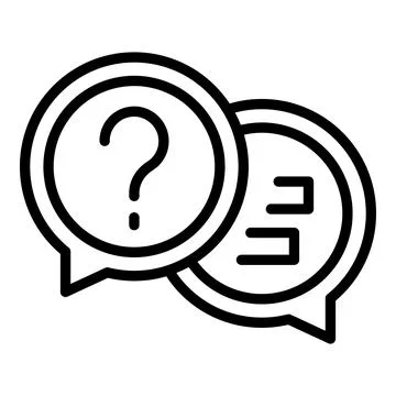 Chat question icon outline vector. Online exam Illustrazione stock