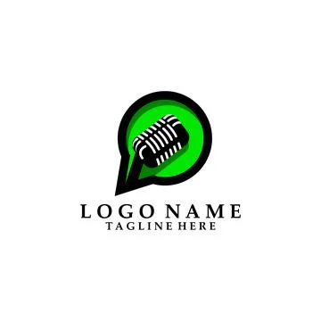 Chat recorder logo design vector Illustrazione stock