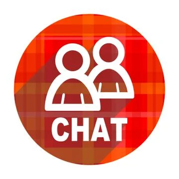 Chat red flat icon isolated. Stock Illustration