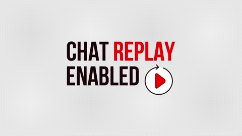 Chat replay enabled label sign animation Stock Footage 333677149