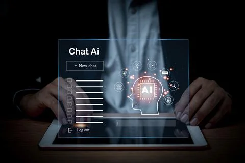 Chat Robot is an artificial intelligence.AI improves conversations and cust.. 写真素材