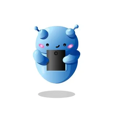 Chat robot with device Stock Illustration