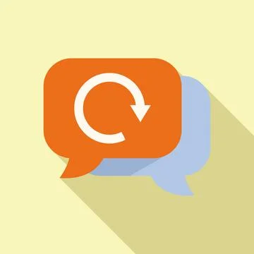 Chat service package icon flat vector. Return box Stock Illustration