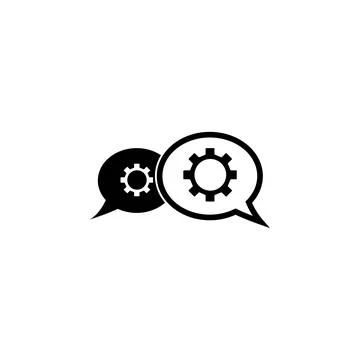 Chat Settings Flat Vector Icon Stock Illustration